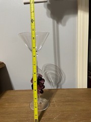 Vintage Murano Hand Blown Art Grape Stemmed Glass Martini Wine Champagne Goblet