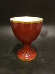Vintage Fitz & Floyd Renaissance Cinnabar Red Goblet Cup Gold Trim 4 3/4″ Tall
