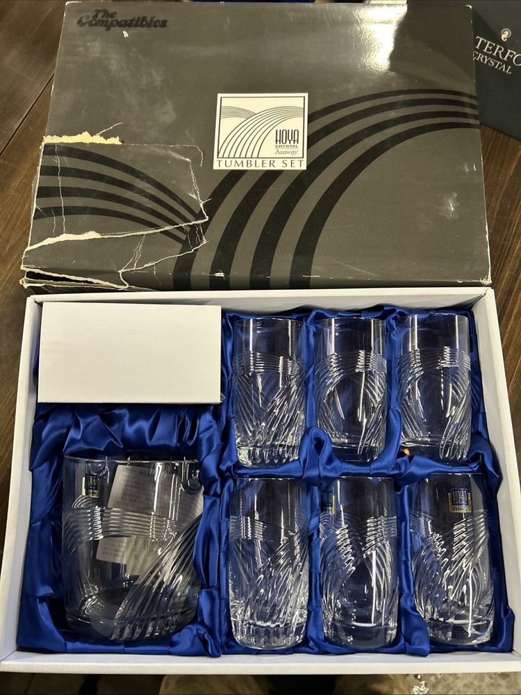 HOYA Crystal Vintage Rock Glass Tumbler Collection Finest Cut. New!