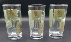 Vintage Set of 3 MCM Egyptian Revival Highball Tom Collins 12 Oz. 1960s Glasses