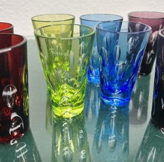 FABERGE NA ZDOROVIE BUBBLES MULTI-COLOR VODKA SHOT GLASSES, SET OF 6