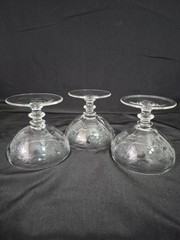 LOW SHERBET THISTLE BY BOHEMIA CRYSTAL CRYSTALEX ETCHED GLASS SET OF 3