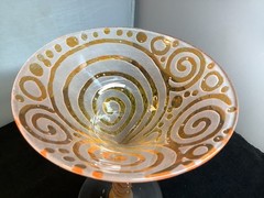 Studio Art Glass Drinking Vessel Martini Hand Created OOAK 6 1/2 Inch