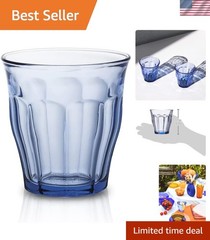 Prisme Marine Blue Glass Drinking Tumblers – Stylish & Functional Set of 6
