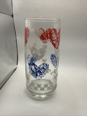 4 Anchor Hocking Red, White & Blue Patriotic Sponge Hearts 16 Oz 7” *