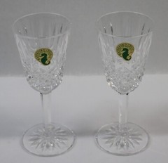 Pair of Vintage BALLYBAY SHERRY Waterford Crystal Wine Glasses 5 1/8″ Tall w/Box