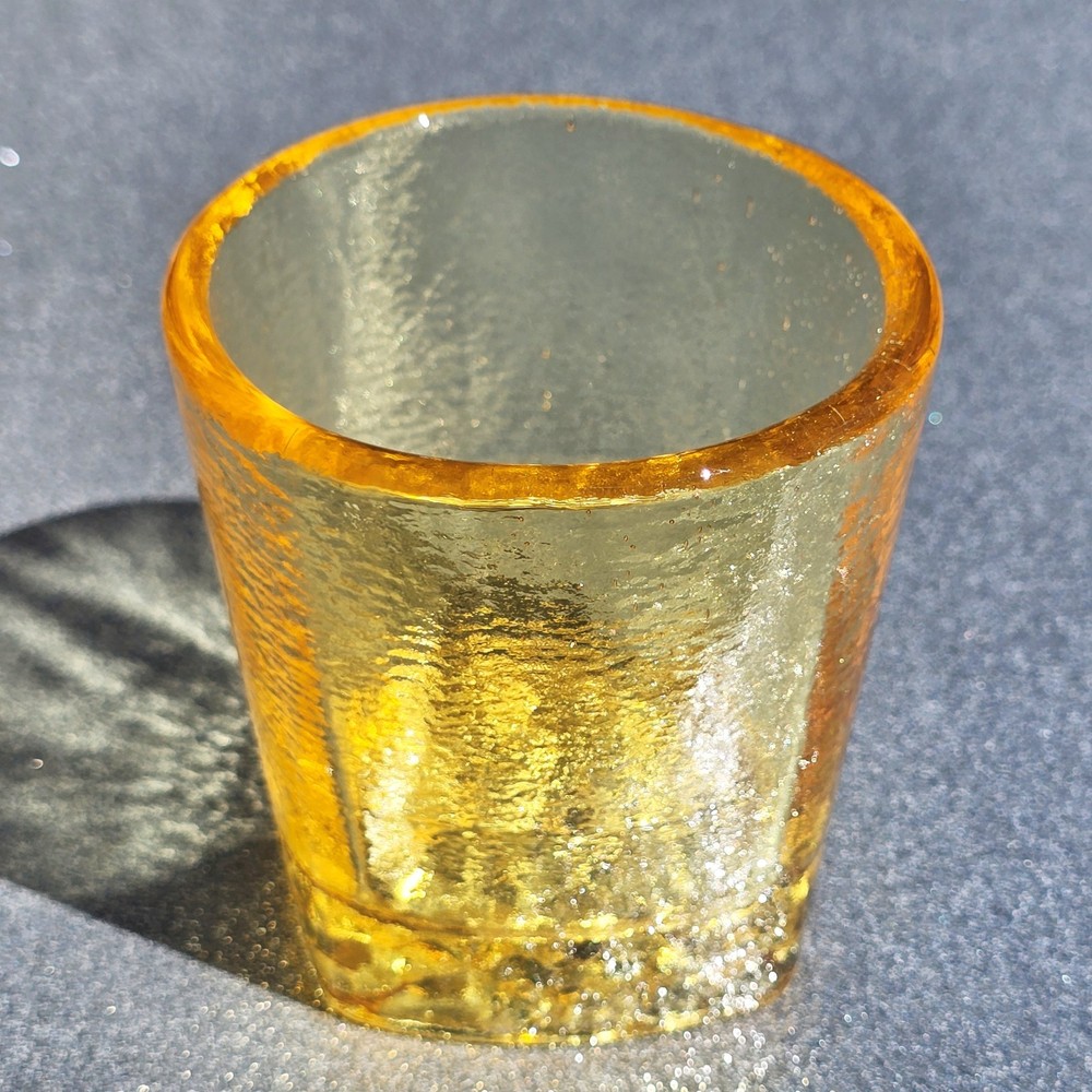🍋 Heavy Bottom Scuffs 🍋 Citrus On The Rocks Glass 🍋 Signed 🍋 Fire and Light
