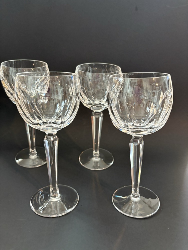 Waterford SHEILA Vintage Set of Four (4) Crystal Wine Hock Glasses 7 3/8”