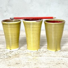 Trio (3) Michael McCarthy Studio Art Pottery Tumblers /Cups/Vases