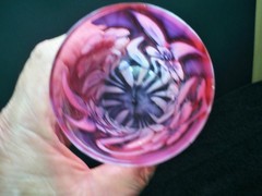 Rare Northwood Daffodils Opalescent Glass Cranberry Tumbler Victorian Antique