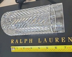 Ralph Lauren Herringbone Crystal HIGHBALL GLASSES Set of 6 Signed