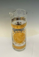 MCM Vito Bari Fleur De Lys 7 Piece Barware Set 22k Gold w/ Martini pitcher