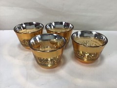 GG79 Vintage Straight Korean Glasses With Gold Overlay For Gift Set of 4