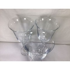 Vintage Crystal Goblet Hand Blown Wine Glass Set of 3 Clear Barware