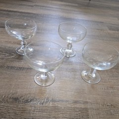 Set Of 4 Vintage Princess House Heritage Crystal Footed Dessert Dishes #507