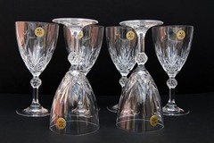 Royal Crystal Rock «LINEA GALA» Wine Glasses 6-3/8″, MINT!