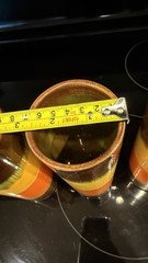 Vintage 1970s Ceramic Highball Tumbler Glasses Set of 4 B Drip Glaze 8”