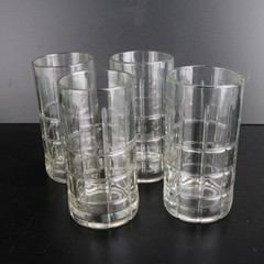 Tumblers Clear Glass Rectangle Pattern Juice Glasses Cups