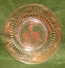 Tiffin MOSS ROSE (CLEAR) Luncheon Plates SOLD IN SETS OF FOUR More Items Here