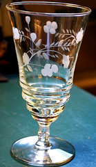 Vtg Set 8 ROCK SHARPE 3005-16 Cut Crystal ARCHED FLOWER Iced Tea Goblets Glasses