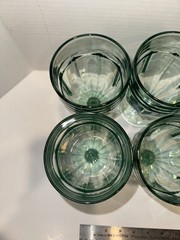 6 Vintage Libbey Gibralter Duratuff Spanish Green Goblets 7” Iced Tea Glasses