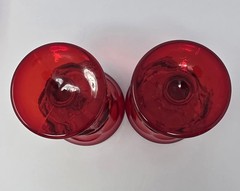 4 Vintage Fostoria Argus Ruby 4-7/8″ Wine Glasses