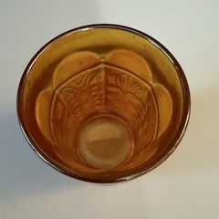 Vintage Fenton Marigold Carnival Glass Butterfly & Berry Pattern Tumbler