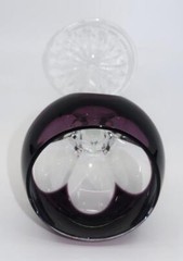 Faberge Crystal LAUSANNE Wine Hock, Cut to Clear Panels Amethyst 8 3/8″ Tall