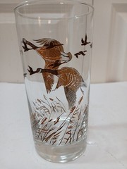 New Vtg Set Of 4 Libbey Canadian Geese In Flight High Ball Glass 12 Oz