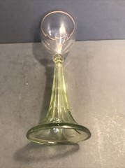 Antique Moser Style Wine Glass/Stemware/Flute Glass/Gilded/Czechoslovakia C.1900
