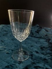 5 Cristal D’Arques-Durand DIAMANT Glass Water Goblets 24% Lead Crystal 6 3/4″