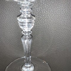 vtg optic cocktail glass laurel leaf floral cutouts multi ringed stem