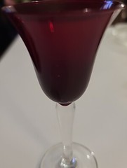Vintage Red And Clear Bell-shaped Cordial Glass
