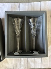 Waterford Crystal MILLENNIUM 9 1/4″ Toasting Flutes LOVE (Pair) NEW IN BOX