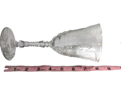 Vintage Pressed Glass Water Goblets 8” Set of 3 Stemmed Clear Glass