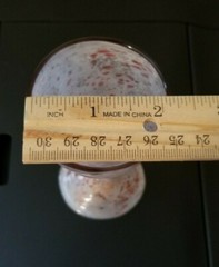 Unique Hand Blown Art Glass 2 Ounce Cordial Glass Red White Black Confetti