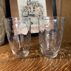 Set of 2 replacementPasabahce Mirage Indented Dots 16oz Clear Glass 5.5 “