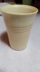 A Vintage Hazel Atlas Moderntone Platonite Yellow Tumblers circa 1950