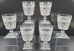 6 Imperial Glass Ohio Cape Cod Clear Water Goblets Set Vintage Elegant Retro Lot