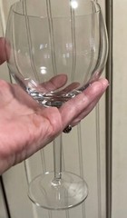 Set Of 2 Long Stem Wine Sherry Glasses 7.5” Tall 4-5 oz Cup Blown Glass Clear