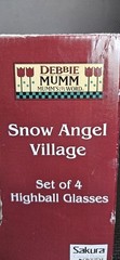 8 Vintage Debbie Mumm Sakura Highball Glasses, Snow Angel Village, NIB, FREESHIP