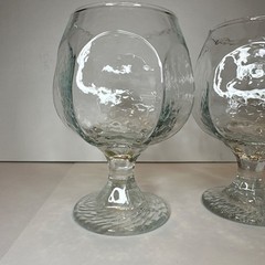 (4) Vintage MCM Libbey Chivalry Clear Brandy Snifters, Cognac Glasses Rare EUC