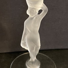 BAYEL France Bacchante-Frosted Male Nude Stem 7” Crystal Cocktail Glasses