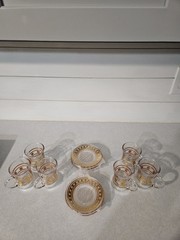 Vintage «Red Kitchen» Glassware Set In Original Box Retro 12 Piece