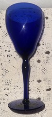 (2) Vintage Cobalt Blue Stemmed Water Wine Goblets 8” X 3” More Available