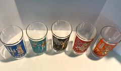 Libbey Set of 5 Vintage International Cities of The World Highball 5.6″ Glasses