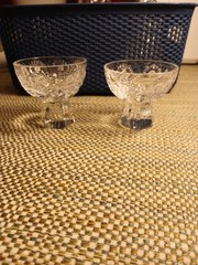 2 Crystal Cordial Glasses 2 1/4 Inches Tall