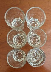 Set Of 6 Libbey Paneled 4 Oz Juice or Lowball Whiskey On The Rocks Glasses