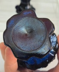 Set of 5 MCM Madeira Dark Blue Glass Goblets by FRANCISCAN Tiffin ~5.5 inches~