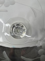 Clear Glass Stemmed Wine Goblet, Etched Floral Pattern Drinking Glass